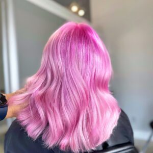 bright pink hair color