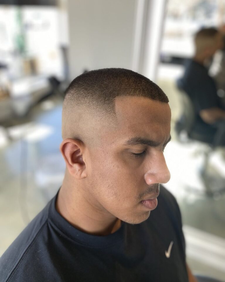 Men's buzz cut with a high skin fade, Avalon Salon Calgary