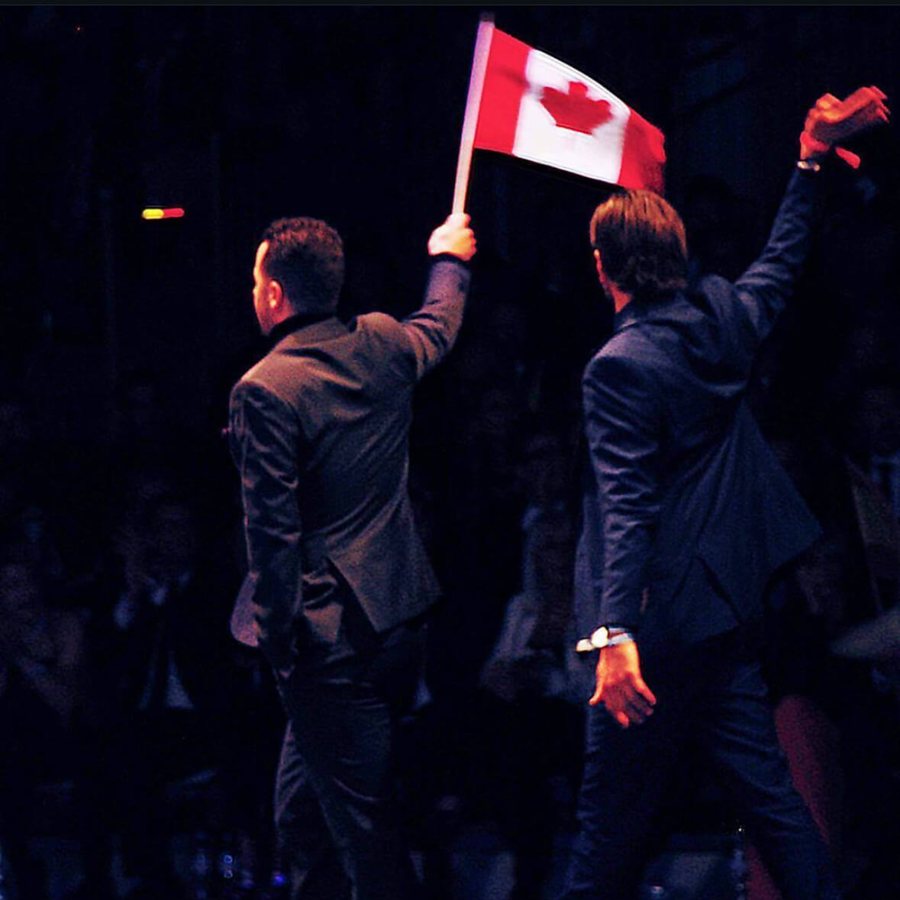 Hassan Nasser of Avalon Salon on stage for Canada at the American Crew All-Stars final