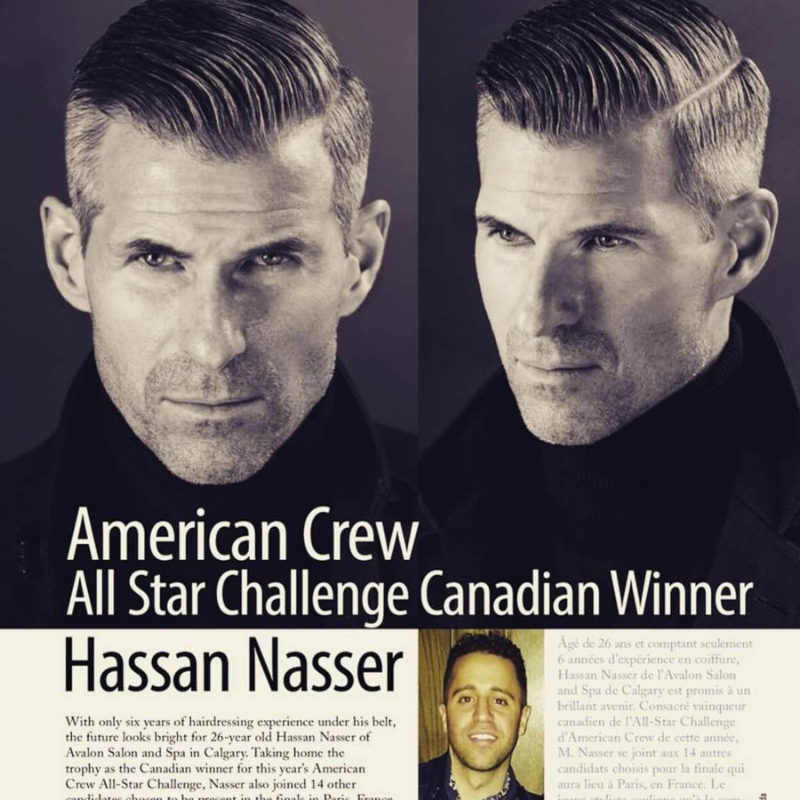 Hassan Nasser's winning men's cut, American Crew All Star Challenge Canadian winner, Canadian Hairdresser magazine